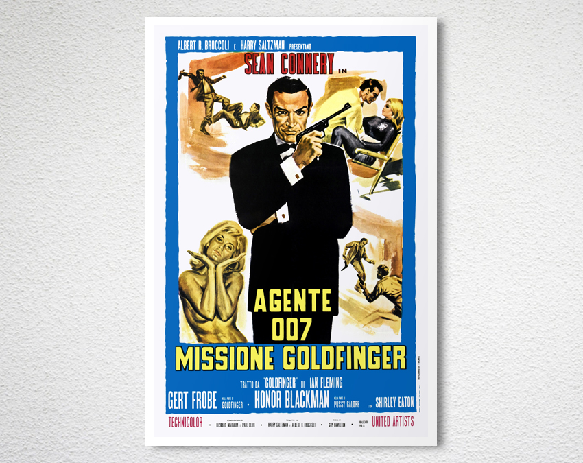 Agente 007 Missione Goldfinger Vintage Movie Poster - Arty Posters