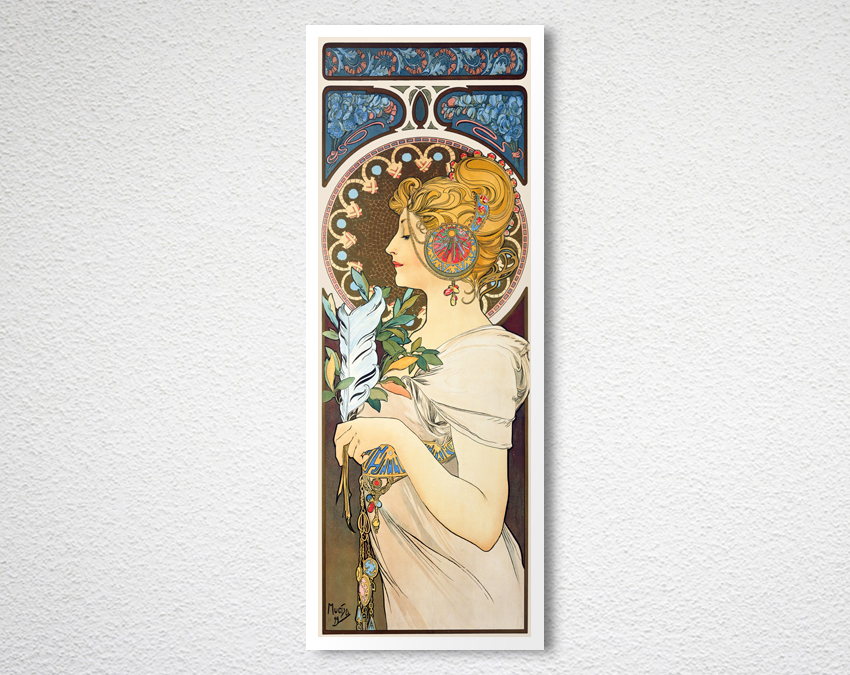 Feather by Alphonse Mucha Fine Art Print - Arty Posters